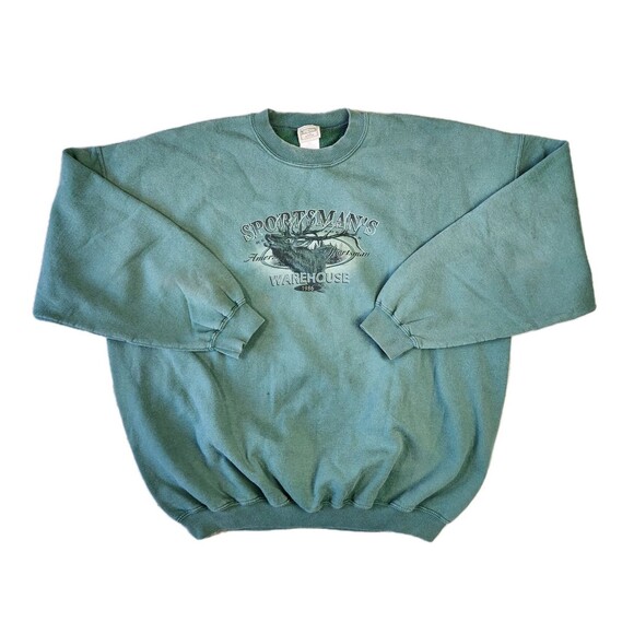 Vtg Sportsman Warehouse Sweater Men XXL Fisherman Outdoors Cabincore Hiker Retro - Picture 1 of 14